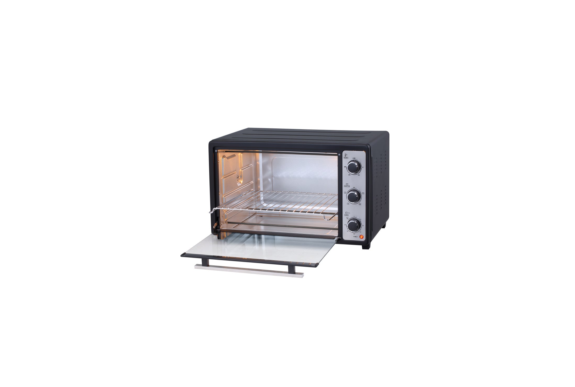 IDO Electric Oven, 45 Liter, 1800 Watt, Black and Silver - TO45SG-BK