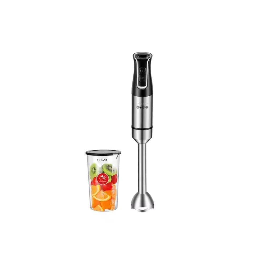 هاند بلندر سوكاني 1200 وات بسعة 700 مل وسرعات متعددة لتحضير الطعام بسهولة | Sokany 1200W hand blender 700ml with multiple speeds for easy blending.