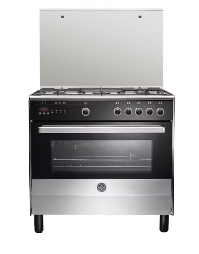 La Germania Freestanding Cooker 90 x 60 cm 5 Gas Burners - Stainless x Black - 9M10G4A1X4AWW