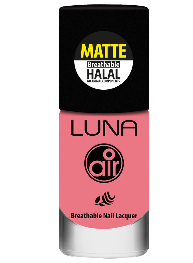 طلاء أظافر لونا إير مات حلال 10 مل يمنحك لونًا غنيًا ولمسة نهائية أنيقة، Luna Air Matte Halal Nail Polish 10ml gives rich color & elegant matte finish.