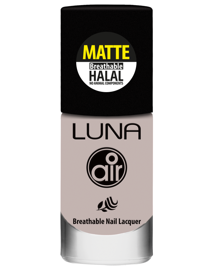 طلاء أظافر لونا إير مات حلال 10 مل يمنحك لونًا غنيًا ولمسة نهائية أنيقة، Luna Air Matte Halal Nail Polish 10ml gives rich color & elegant matte finish.