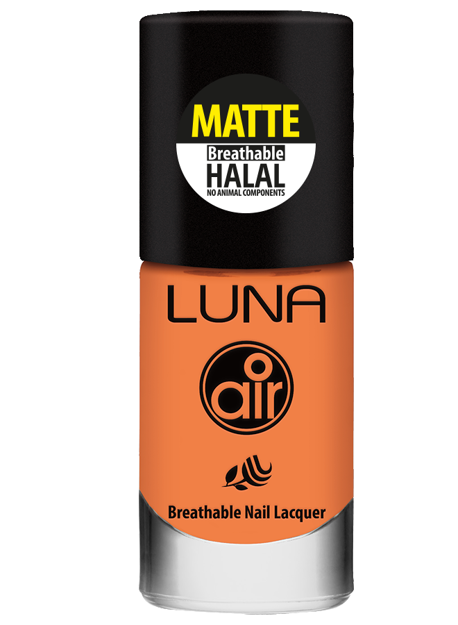 طلاء أظافر لونا إير مات حلال 10 مل يمنحك لونًا غنيًا ولمسة نهائية أنيقة، Luna Air Matte Halal Nail Polish 10ml gives rich color & elegant matte finish.