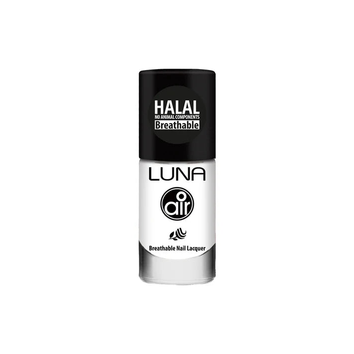 طلاء أظافر لونا إير حلال 10 مل يمنح لونًا ثابتًا ولمعانًا أنيقًا، Luna Air Halal Nail Polish 10ml delivers lasting color with elegant shine.