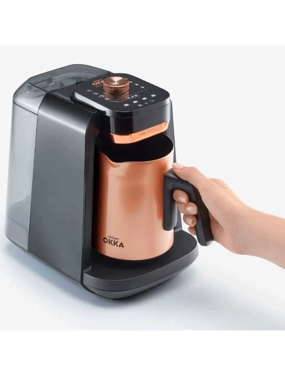 اكتشف ماكينة قهوة أرزوم أوكا ريتش برو بلس مع خزان مياه 1.3 لتر، مشروبات متنوعة، لوحة تحكم باللمس، وضمان سنة من Cairo Drop مع خدمة التوصيل.