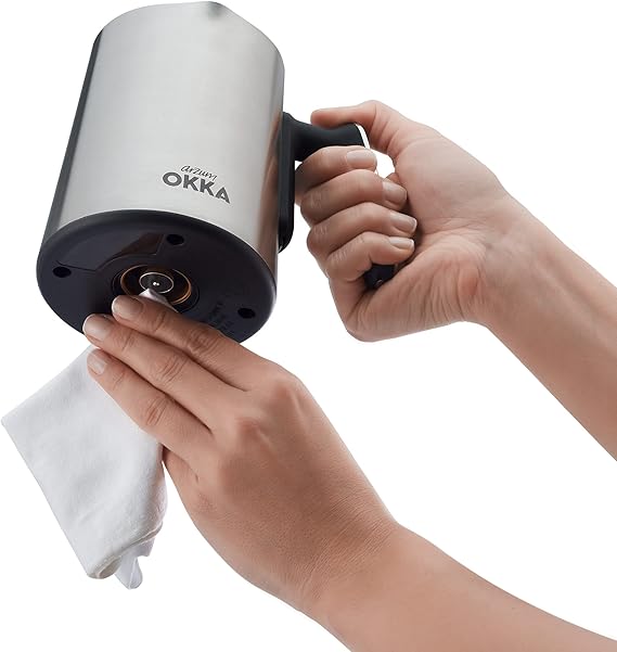 ماكينة ارزوم اوكا لتحضير القهوة التركية بسعة 4 أكواب، قدرة 480 واط، تصميم معدني فضي/ذهبي، مزودة بمستشعرات أمان وخزان قابل للإزالة مع ضمان سنة.