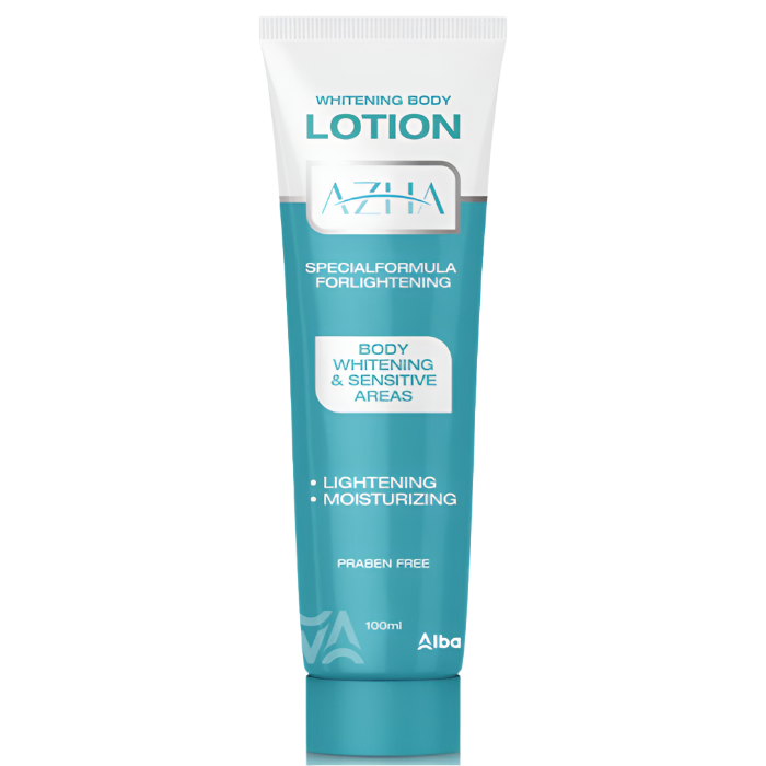 لوشن الجسم أزها 100 مل كريم azha whitening body lotion غني بمستخلصات طبيعية لترطيب وتفتيحnatural extracts to hydrate, brighten, and protect your skin daily.
