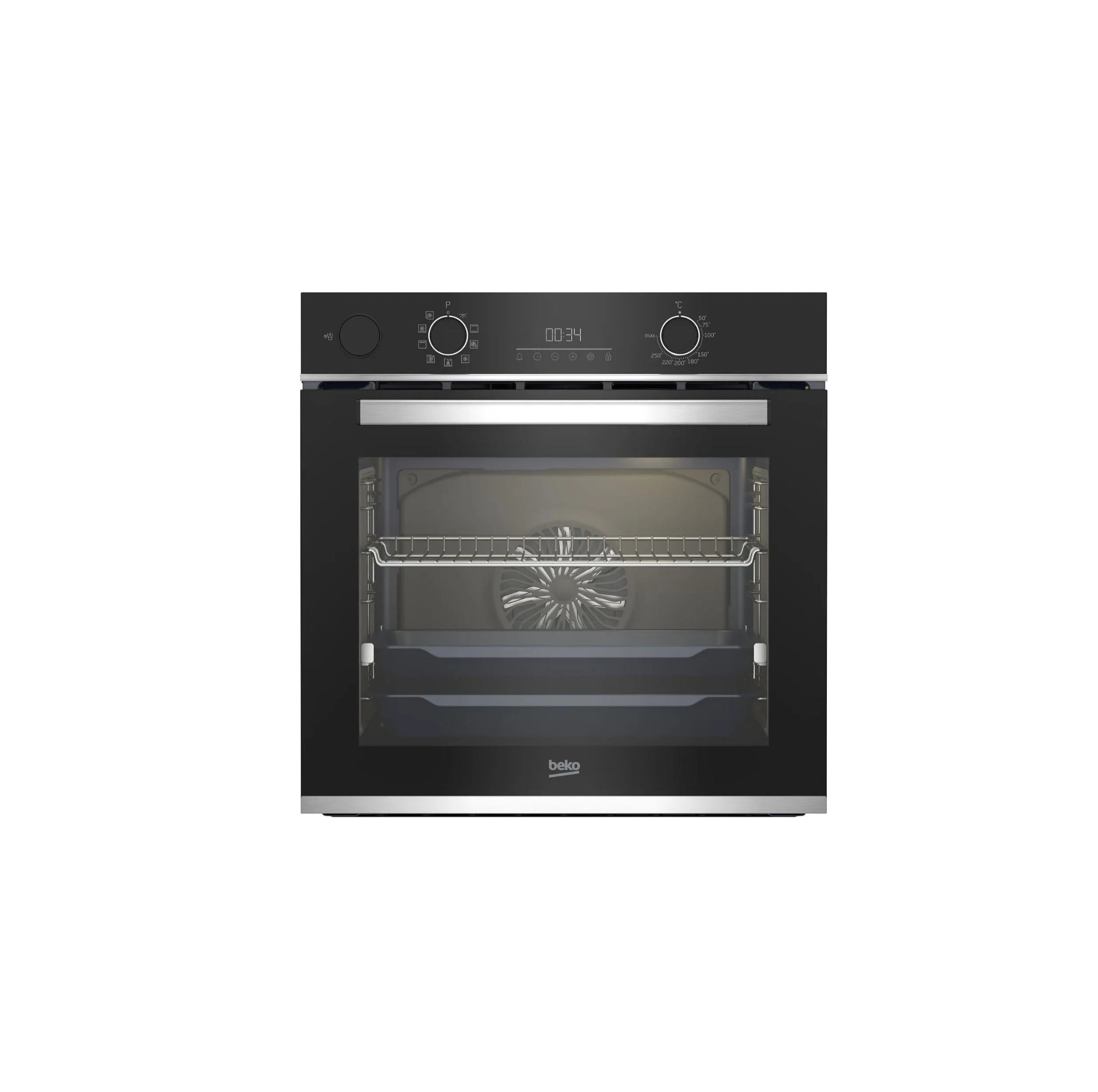 Beko oven, 60 cm, electric, electric grill, 2 fan, digital, steam cleaning, BBIS13300XMSE