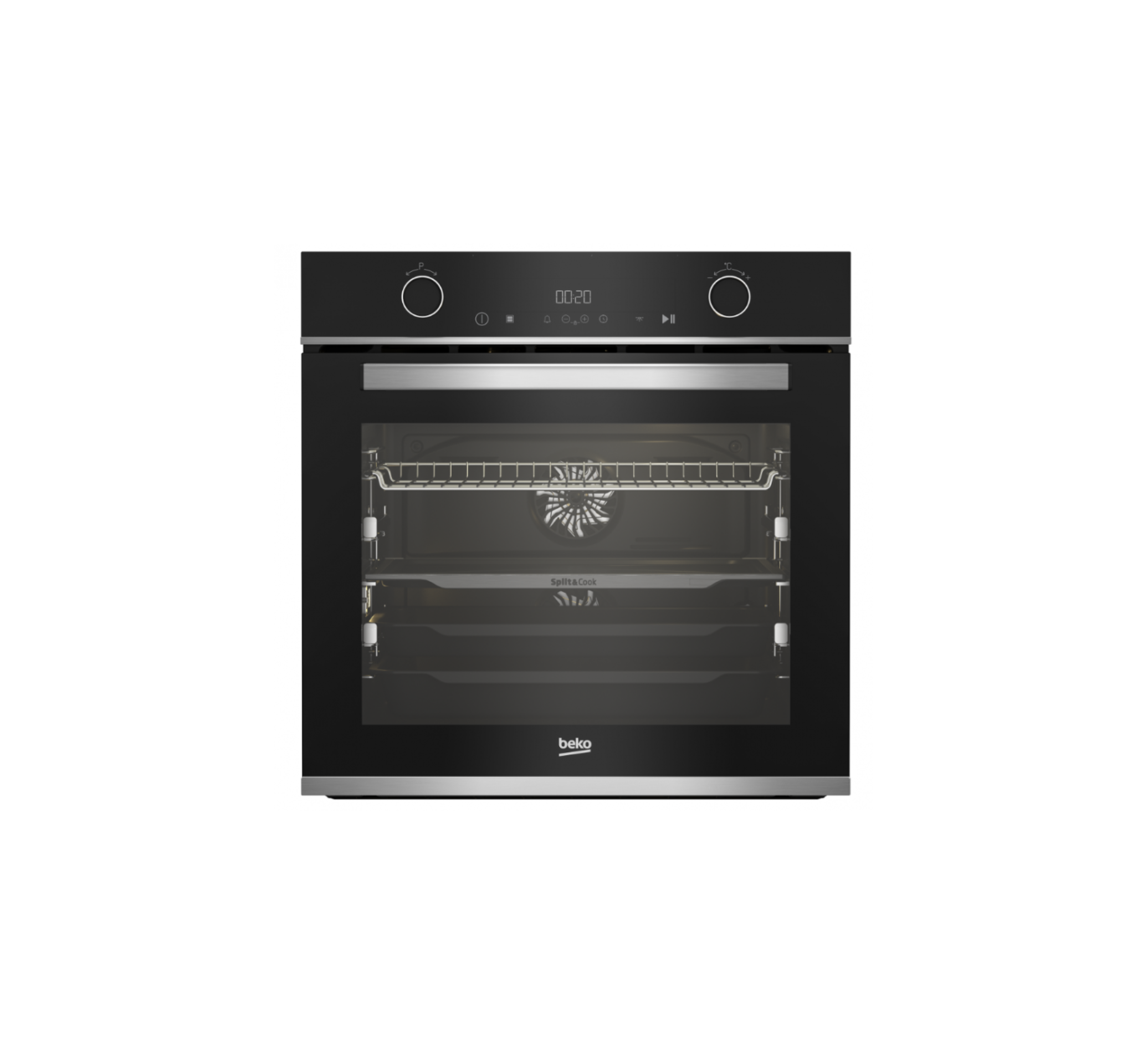 Beko Built-in Electric Oven - 60 cm - Electric Grill - Double Cooking Fans + Cooling Fan - LED Touch Control Screen - 14 Functions - BBVM13400XDS