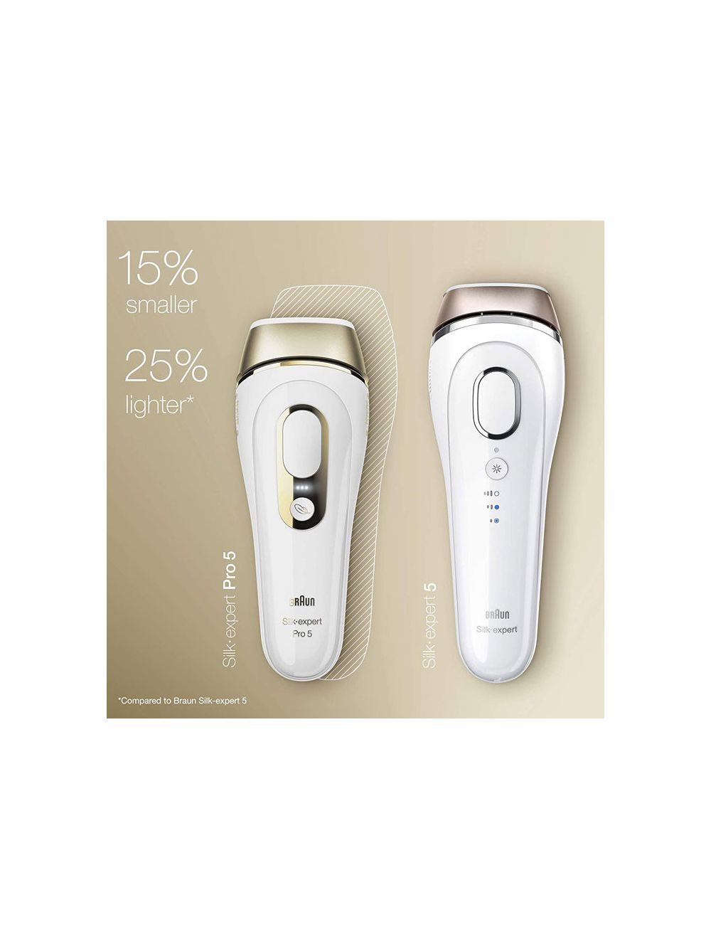 Braun IPL Silk Expert Pro 5 PL5117 Latest Generation IPL, Permanent Visible Hair Removal, With Precision Head Intense Pulsed Light White *Gold