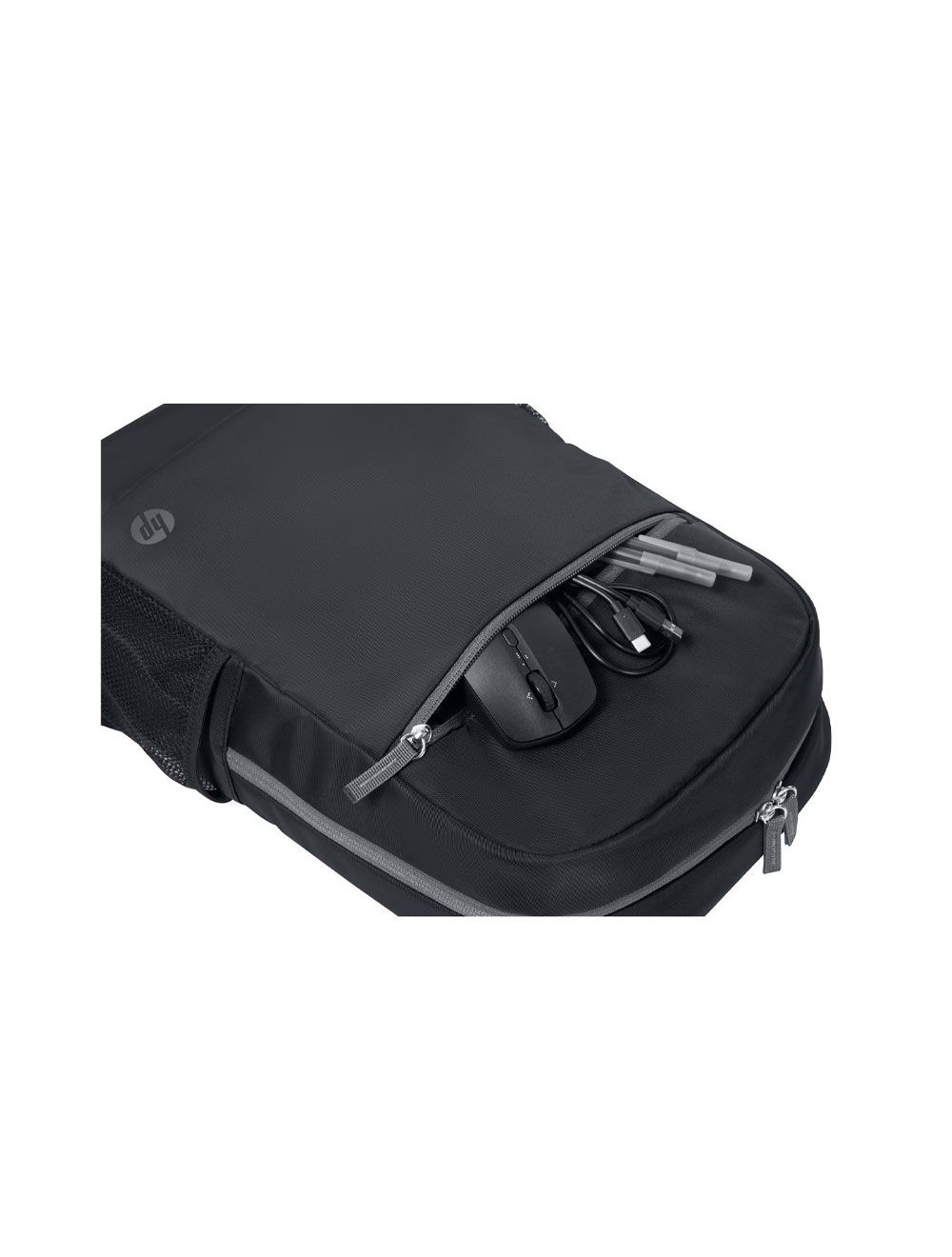 حقيبة backpack أتش بي رمادي 15.6 بوصة بحماية مبطنة وخفيفة الوزن، HP backpack 15.6 inch gray bag padded for laptop with stylish durable design.