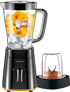 Kenwood Blender with Grinder for Smoothie Maker, 500W, 2L Capacity, Ice Crush Function, Black, BLP15.150BK