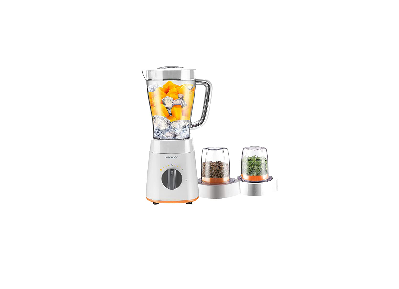 Kenwood Blender with 2 Mill, 2 Liter, 500 Watt, White - BLP15.360WH