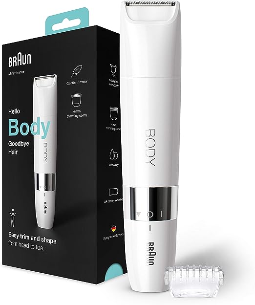 Braun Wet & Dry Mini Body Hair Trimmer - White - BS1000