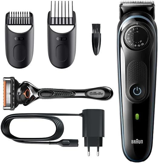 Braun Digital Precision Dial Beard Trimmer with 2 Attachments and Gillette Fusion5 ProGlide Razor - BT5340