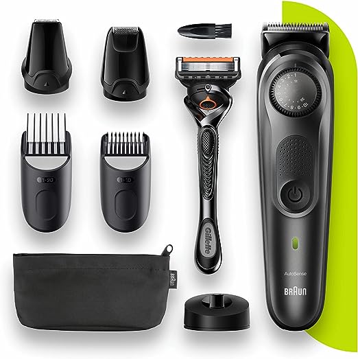 Braun Digital Precision Dial Beard Trimmer with 5 Attachments and Gillette ProGlide Razor - BT7340