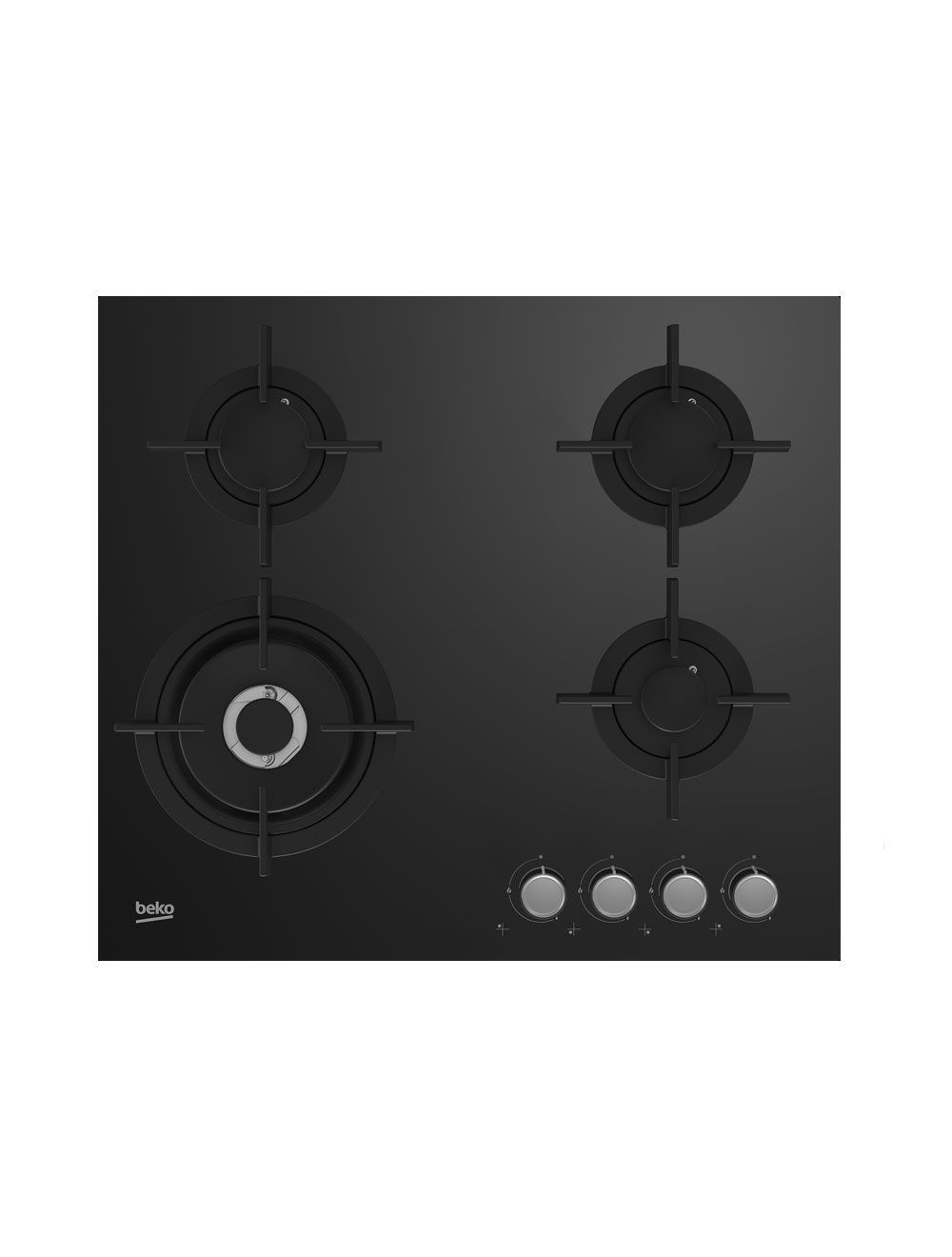 بيكو بوتاجاز غاز بلت أن 4 شعلات لون أسود مع توصيل وضمان داخل مصر – Beko built in gas hob 4 burners black.