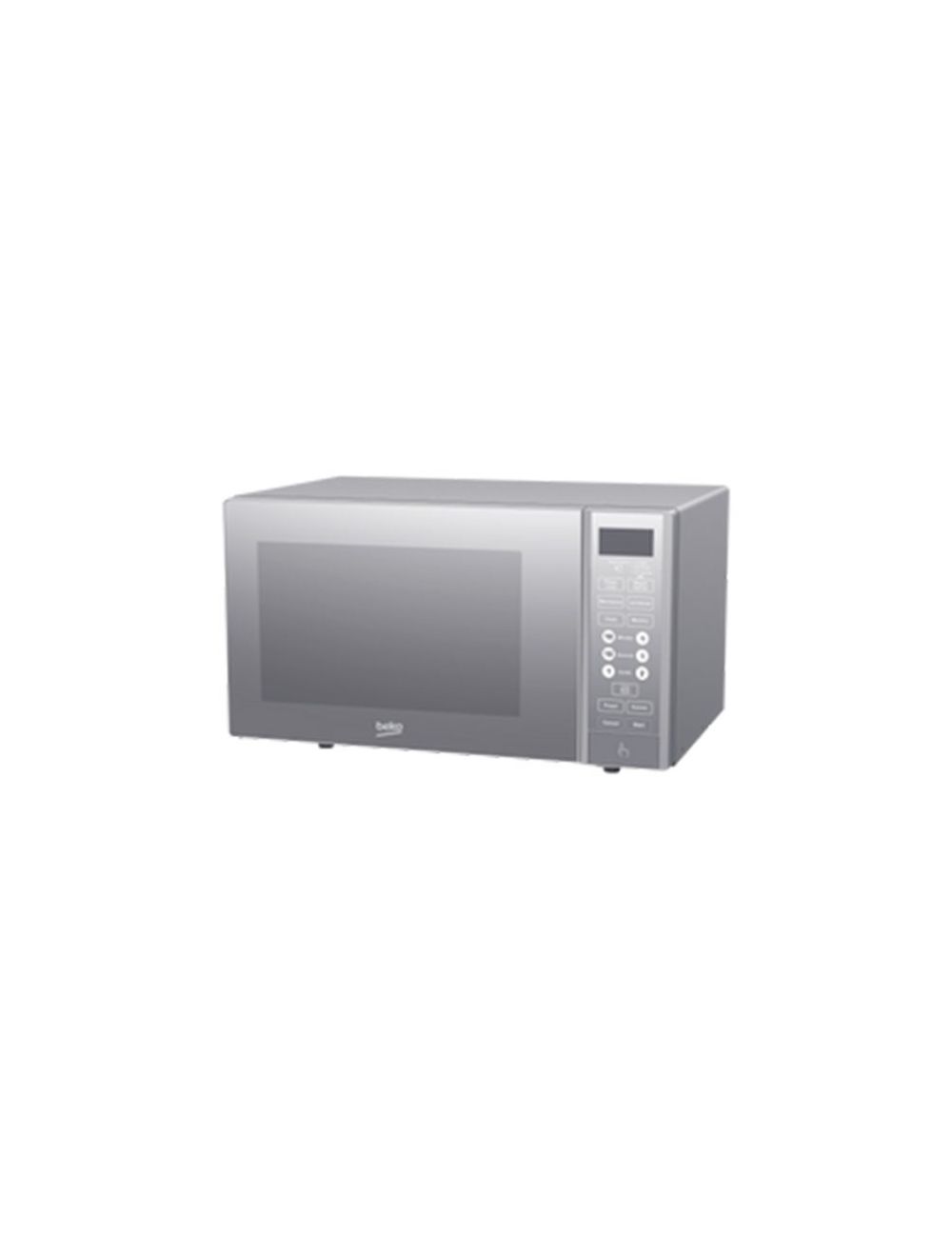 ميكروويف بيكو 23 لتر مع شواية 900 وات بتصميم فضي أنيق | Beko microwave 23L with 900W grill, stylish silver design for everyday cooking.