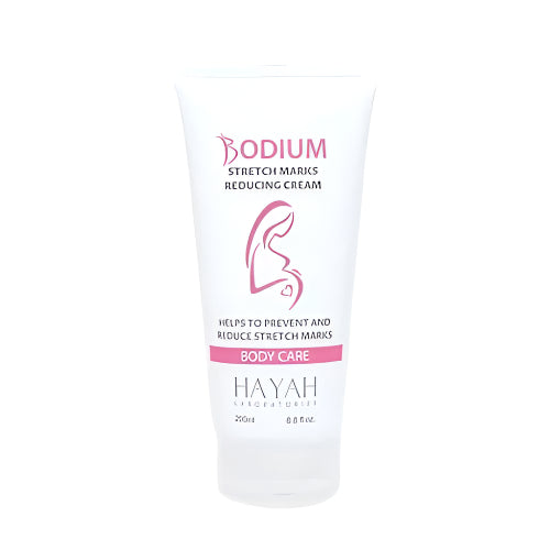 كريم بوديوم لتقليل علامات التمدد 200م يمنح بشرتك ترطيبًا ونعومة ويقلل ظهورstretch marks Reduction Cream 200ml provides the skin لتحصلي على بشرة ناعمة طوال اليوم