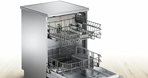 غسالة أطباق بوش ديجيتال 12 فرد فضي 60 سم، أداء موثوق وخاصية التعقيم – Bosch 12 Place Digital Dishwashers Silver for spotless, hygienic cleaning.