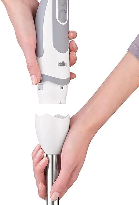 اكتشفي خلاط braun multiquick 5 MQ 5245 WH بقوة 1000 وات وملحقات متعددة مع ضمان Cairo Drop – Braun Multiquick 5 hand blender with 1000W power & accessories.