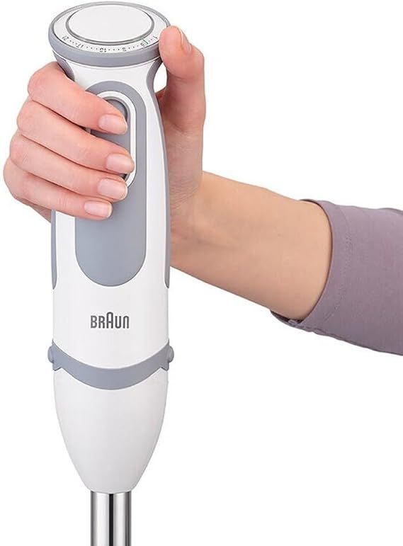 اكتشفي خلاط braun multiquick 5 MQ 5245 WH بقوة 1000 وات وملحقات متعددة مع ضمان Cairo Drop – Braun Multiquick 5 hand blender with 1000W power & accessories.