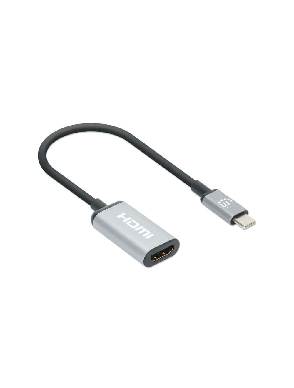 محول Manhattan USB-C إلى HDMI بدقة 4K لنقل الفيديو من اللاب توب أو الهاتف إلى الشاشة بجودة فائقة – Manhattan USB-C Male to HDMI Female Adapter 4K Black.