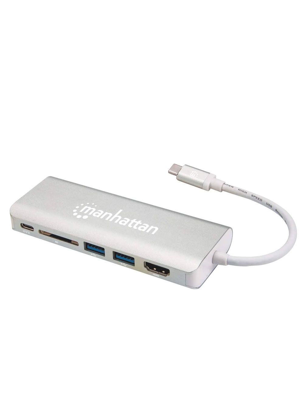 Manhattan CV276 SuperSpeed USB-C Multiport Adapter - 152075 - Gray