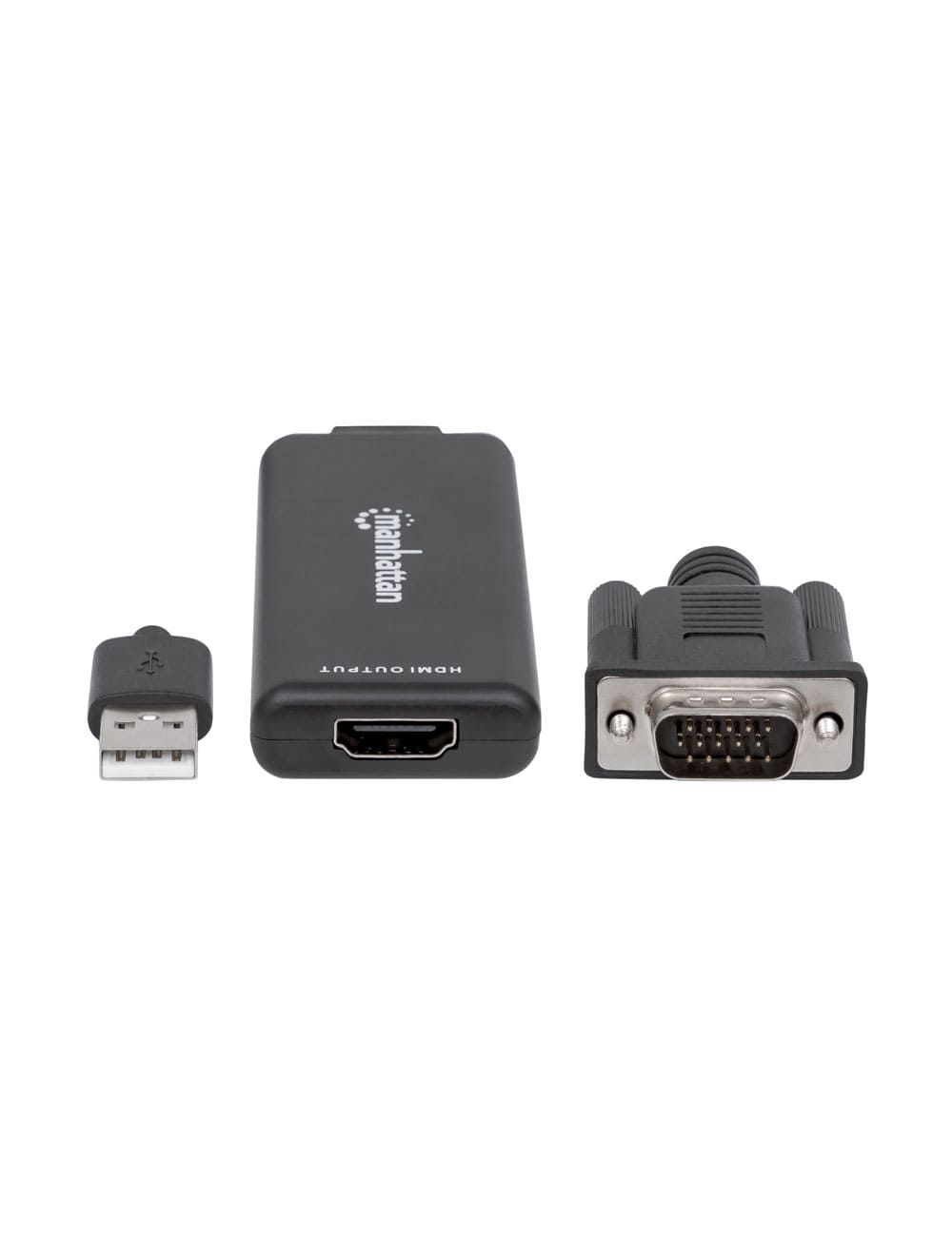 Manhattan CV445 VGA and USB to HDMI Converter Converts Analog VGA Video and USB Audio to a Digital HDMI Signal - Black