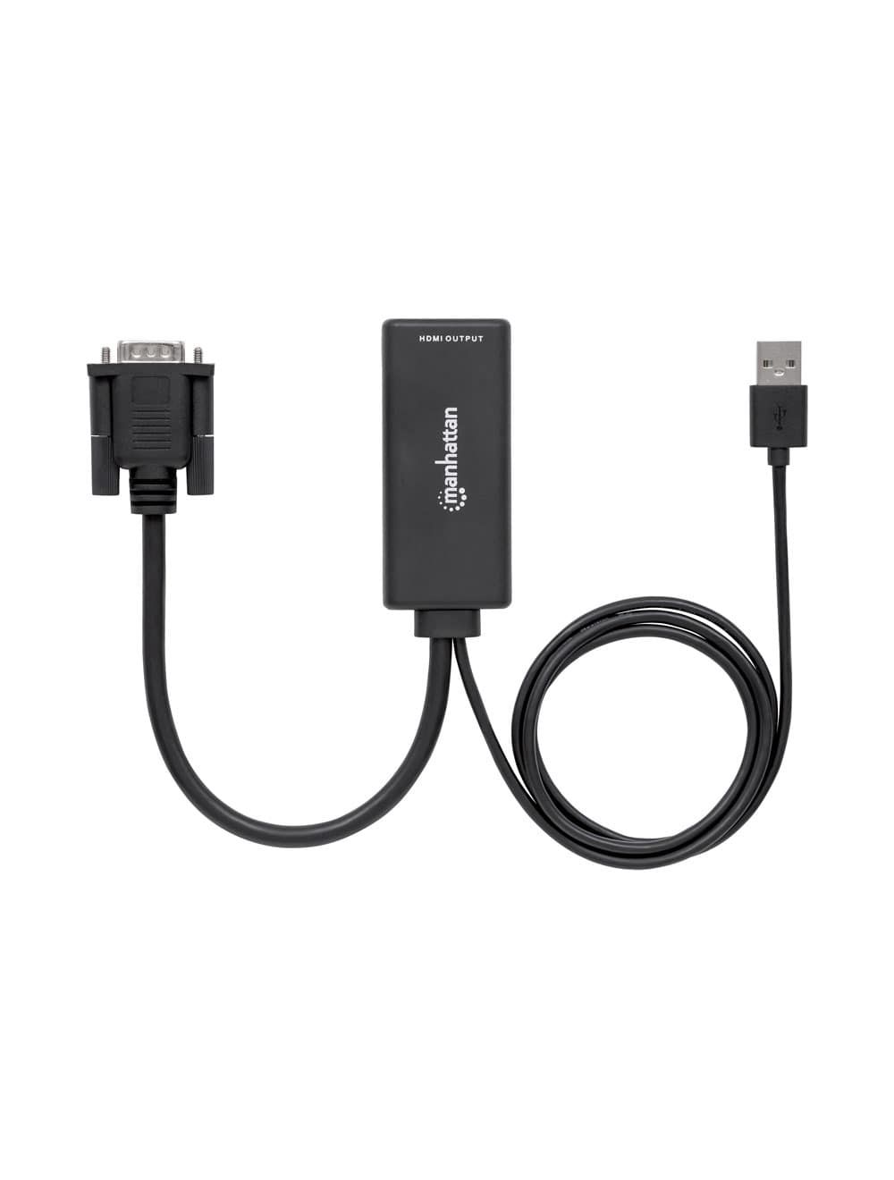 Manhattan CV445 VGA and USB to HDMI Converter Converts Analog VGA Video and USB Audio to a Digital HDMI Signal - Black
