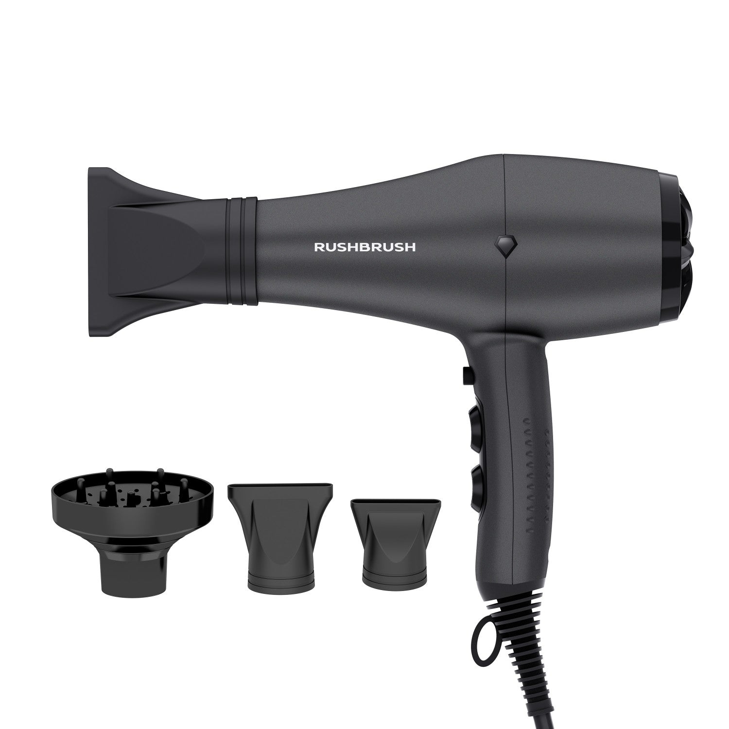 D3K Professional Hair Dryer 3000 Watt AC Motor with Cool and Ion Shot Technology, Diffuser and Concentrator Included, Black