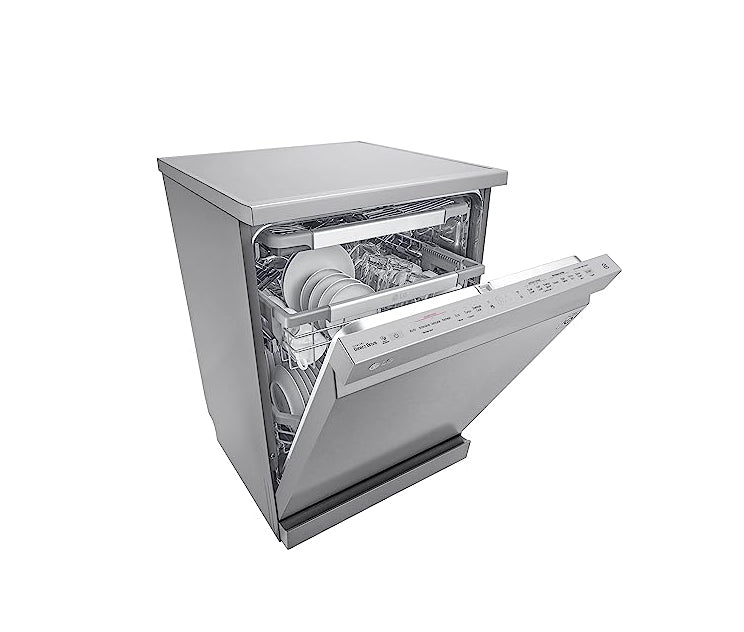 LG Dishwasher Capacity 14 LG THINQ™ Top Control QuadWash™ & TrueSteam?® - DFB325HS, Silver