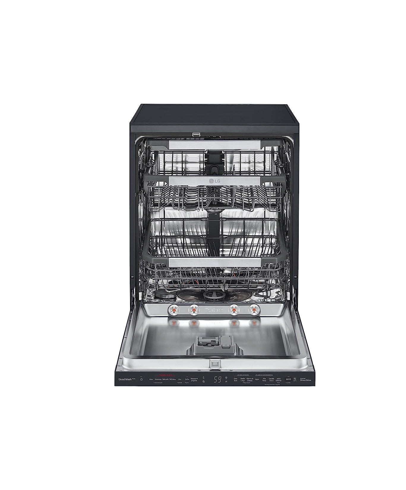 LG QuadWash™ Steam Dishwasher, 14 Place Settings, EasyRack™ Plus, Inverter Direct Drive, ThinQ™ - DFC335HM.ABMPEEC, Dark Grey