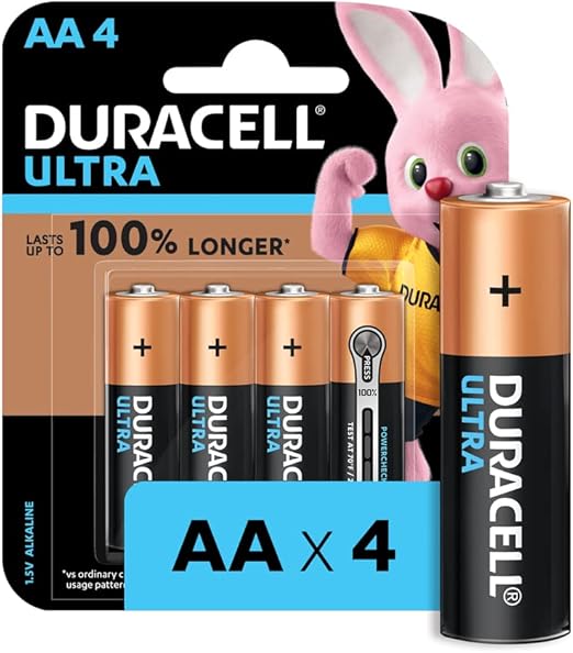 DURACELL ULTRA AA 4 Batteries  بطارية دوراسيل الترا