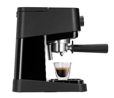 اشتري ماكينة قهوة delongi ستيلوسا 1100 وات، ضغط 15 بار، لتحضير الإسبريسو من البن المطحون. تصميم أنيق أسود/فضي مع ضمان سنة وتوصيل سريع من Cairo Drop.