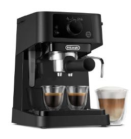 اشتري ماكينة قهوة delongi ستيلوسا 1100 وات، ضغط 15 بار، لتحضير الإسبريسو من البن المطحون. تصميم أنيق أسود/فضي مع ضمان سنة وتوصيل سريع من Cairo Drop.