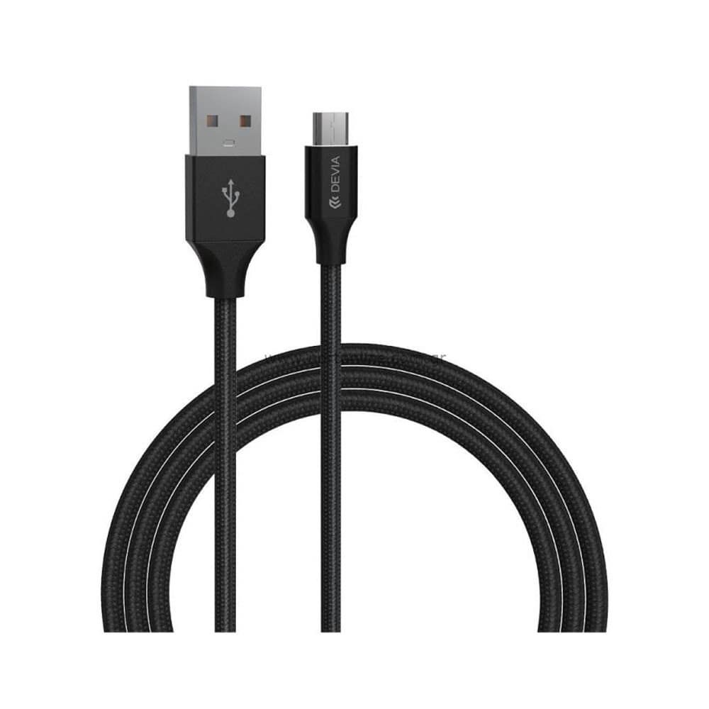 كابل ديفيا EC203 مايكرو 5V/2.4A بطول 1 متر متين وسريع الشحن، متوفر الآن من Cairo Drop مع توصيل وضمان سنة – Devia EC203 micro cable 1m fast charge.