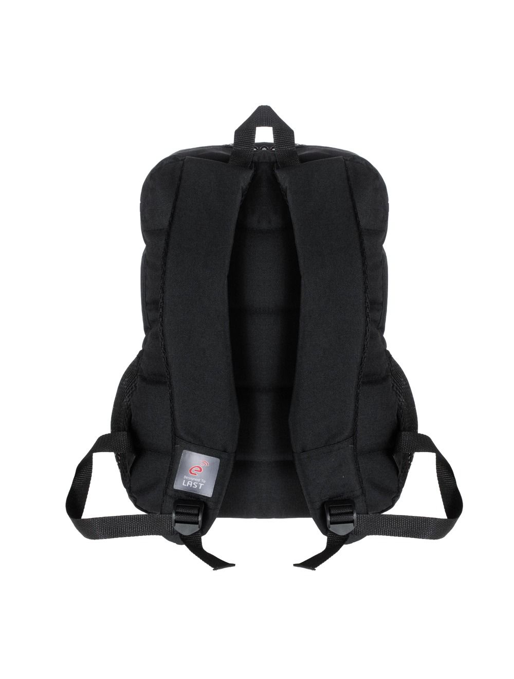 شنطة اي ترين BG02B سوداء 15.6 بوصة مقاومة للماء مع جيب رئيسي مبطن وحزام أمان. Etrain BG02B black backpack 15.6” water-resistant padded laptop pocket.