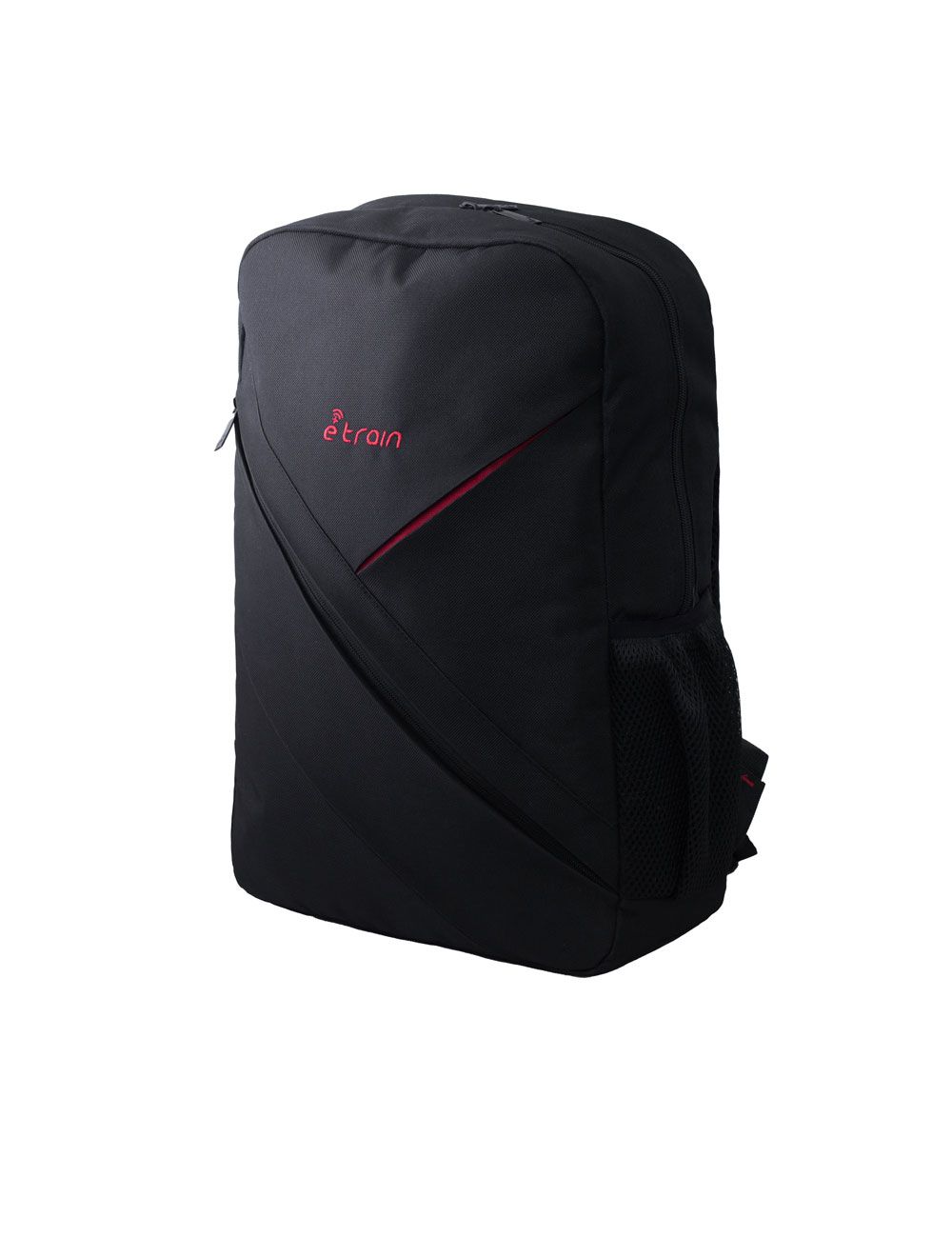 شنطة ظهر أي ترين BG810 لاب توب 15.6 بوصة، أسودأحمر، مقاومة للماء ومبطنة للحماية، Etrain BG810 backpack 15.6” blackred with secure padded laptop slot.