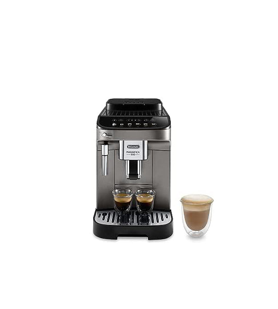 De'Longhi Magnifica Evo Fully Automatic Bean To Cup Coffee Machine With In Built Grinder, Soft Touch Button Cappuccino, Latte Macchiato, Espresso Coffee Maker, ECAM290.42.TB, Titanium & Black