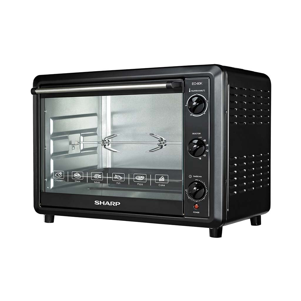 SHARP Electric Oven 60 Litre , 2000 Watt in Black Color With Grill and Fan EO-60K-2