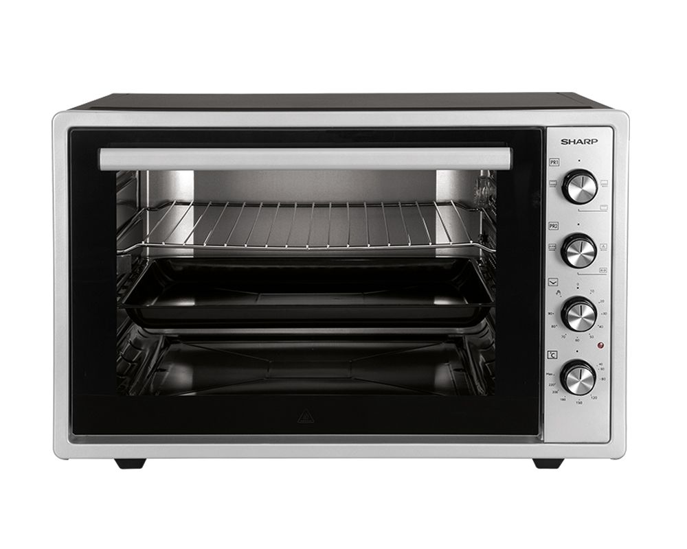 SHARP Electric Oven 70 Liter, 1800 Watt, Grill, Fan, Silver x Black EO-S70-ES2