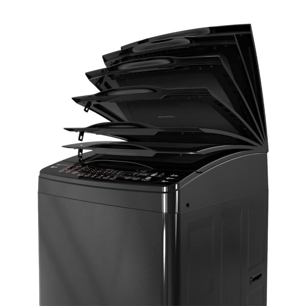 غسالة شارب 15 كجم انفرتر موفرة للطاقة مع طلمبة وتصميم أسود أنيق – Sharp 15kg inverter washing machine black with pump and smart features.