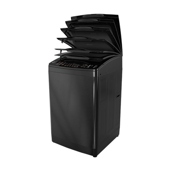 غسالة شارب 15 كجم انفرتر موفرة للطاقة مع طلمبة وتصميم أسود أنيق – Sharp 15kg inverter washing machine black with pump and smart features.