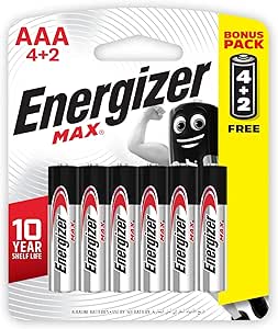 Energizer Max Promo Pack Battery, Size AAA, Pack of 4Plus2 Blister Card - 4+2