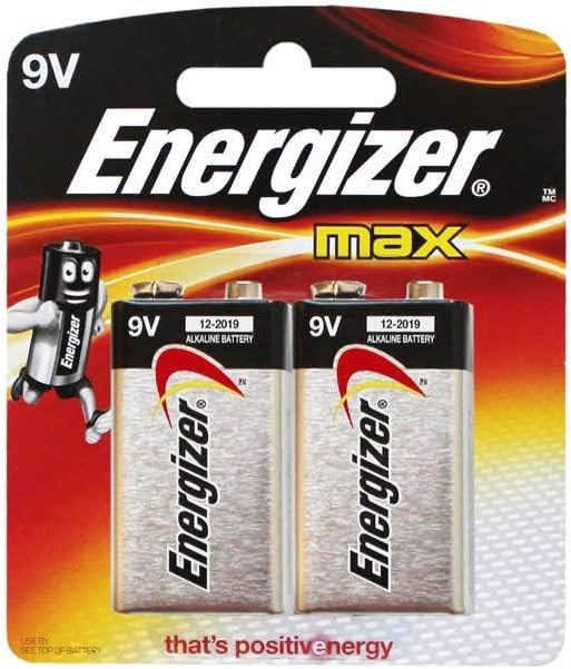 Energizer Max Alkaline 9V Battery - Pack of 2