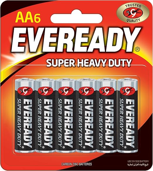 Eveready 1215-6 AA Carbon Zinc Batteries - 6 Pieces