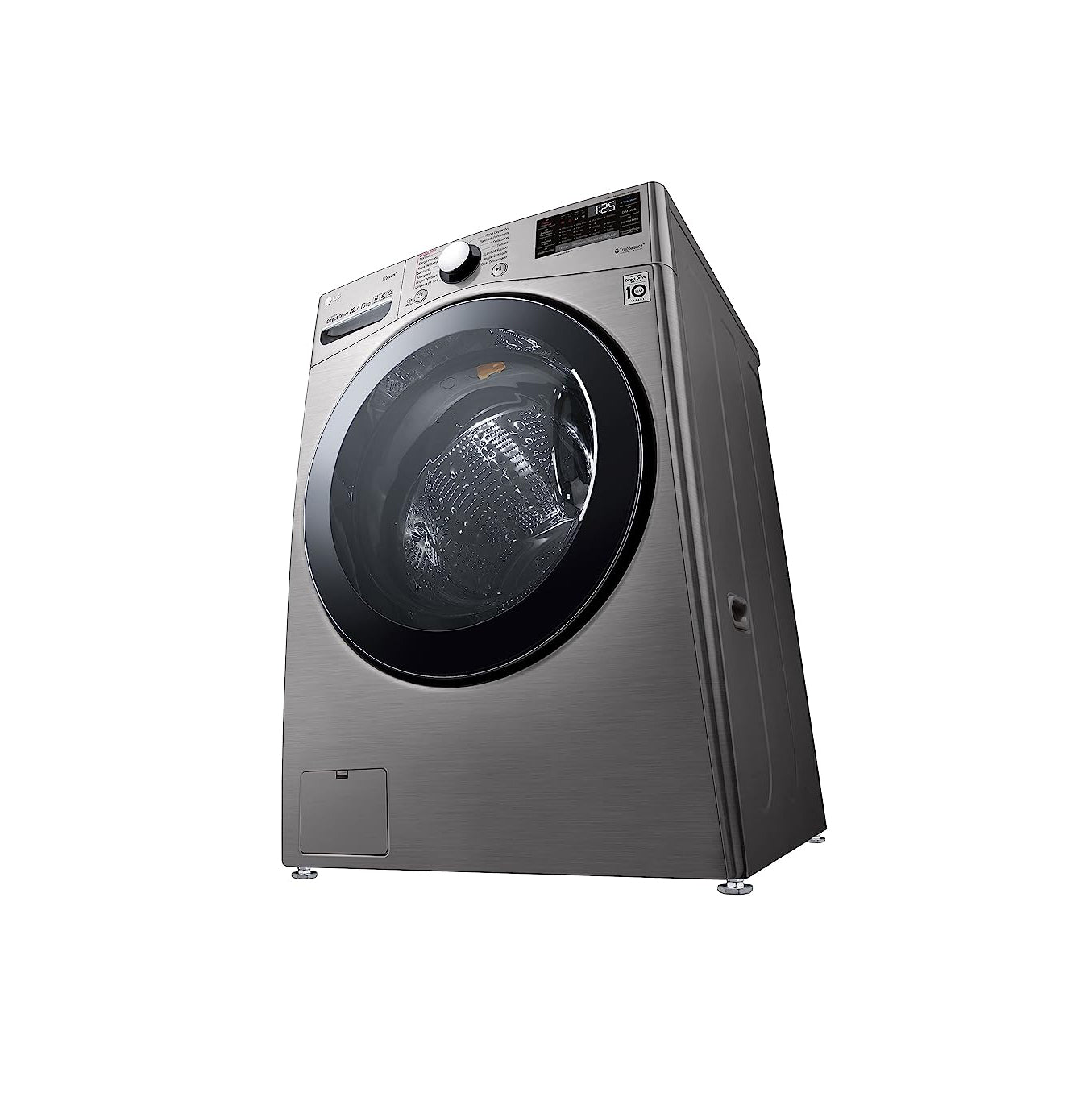 LG Front load washing 15/8KG Dryer with AI DD™ (Intelligent Care with 18% More Fabric Protection), Silver, Bigger capacity, LG ThinQ™- F0L9DGP2S