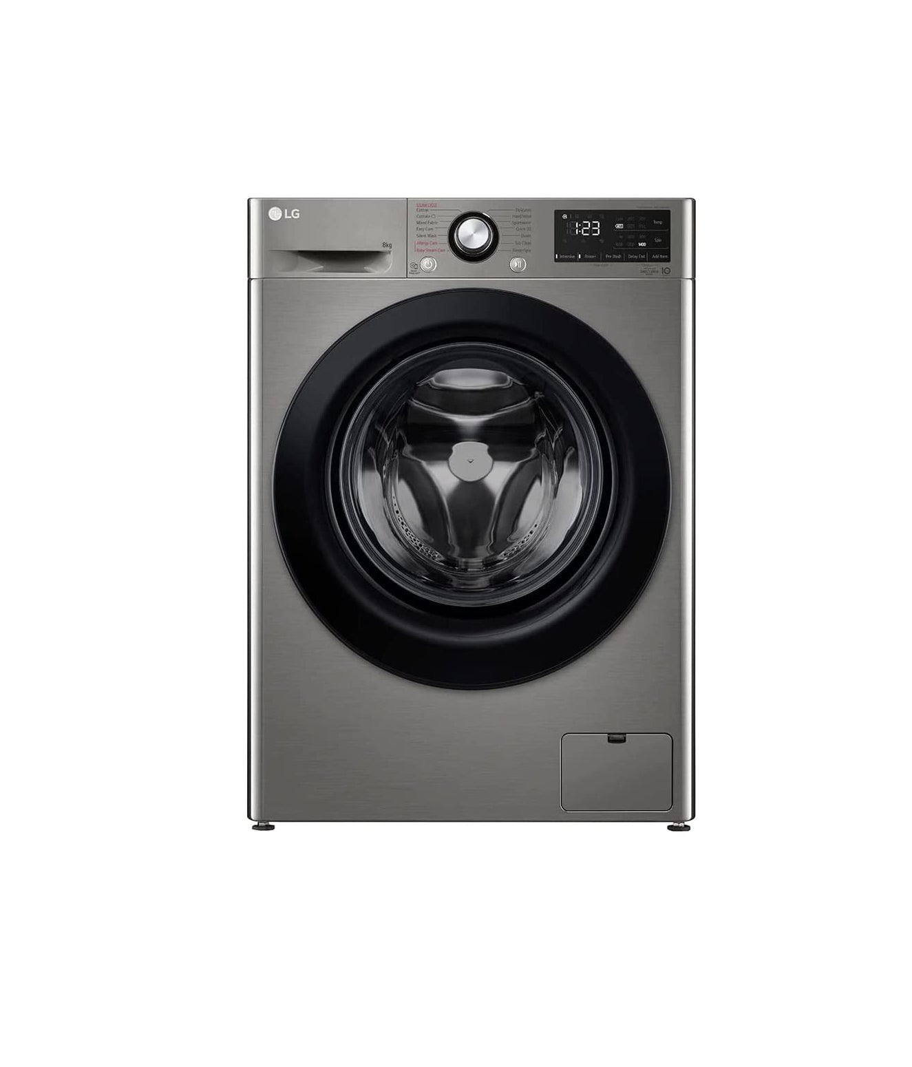 LG Vivace Washing Machine 8KG, with AI DD technology, Stone Silver