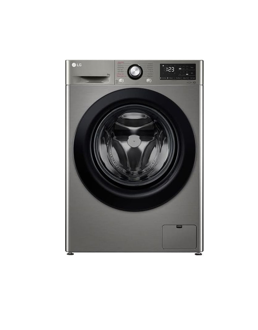 LG Vivas F4R3VYG6P Washing Machine 9KG, DD AI Technology, Stone Silver - LG ThinQ