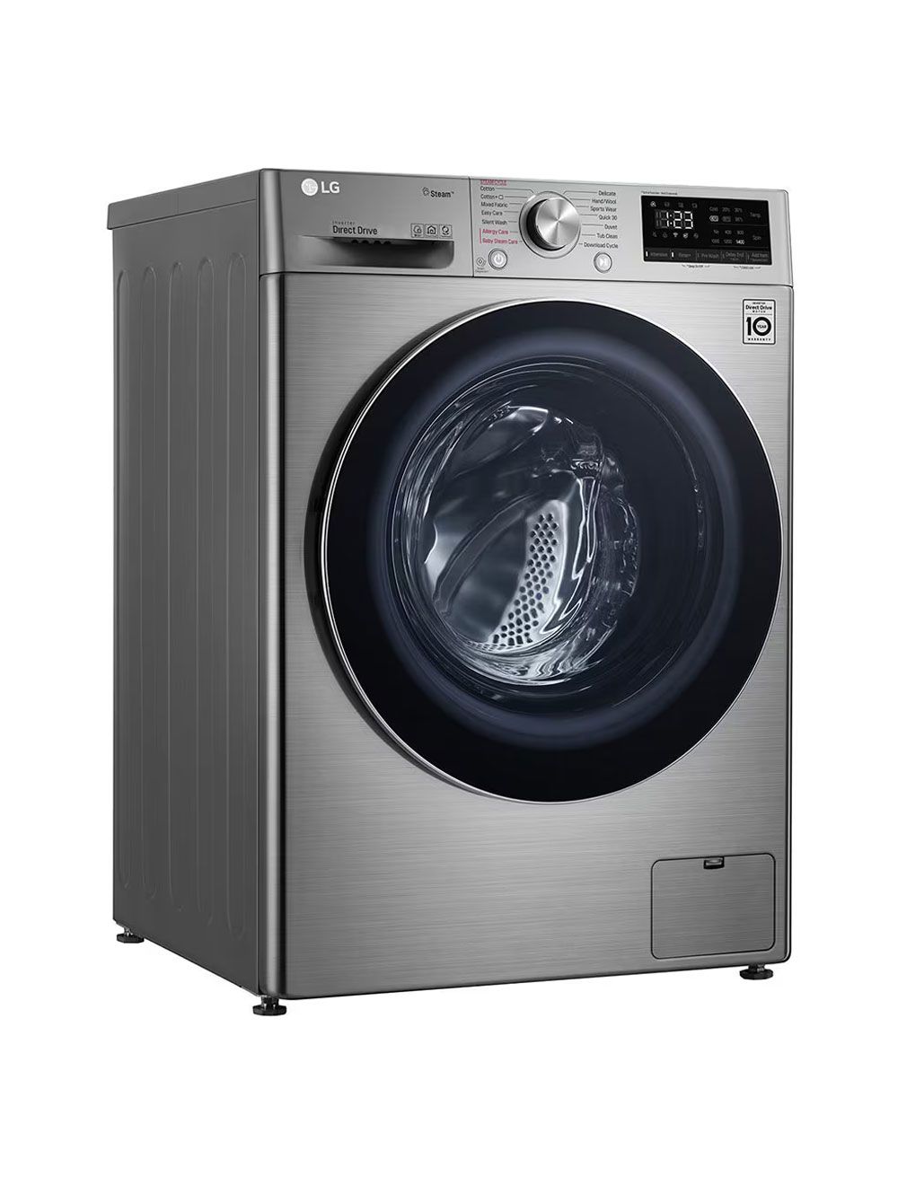 غسالة إل جي Vivace F4R5TGG2T فول أوتوماتيك 8 كجم مع مجفف 5 كجم وتقنية AI DD وبخار لضمان تنظيف فعال وحماية للأقمشة. LG Vivace washer & dryer.